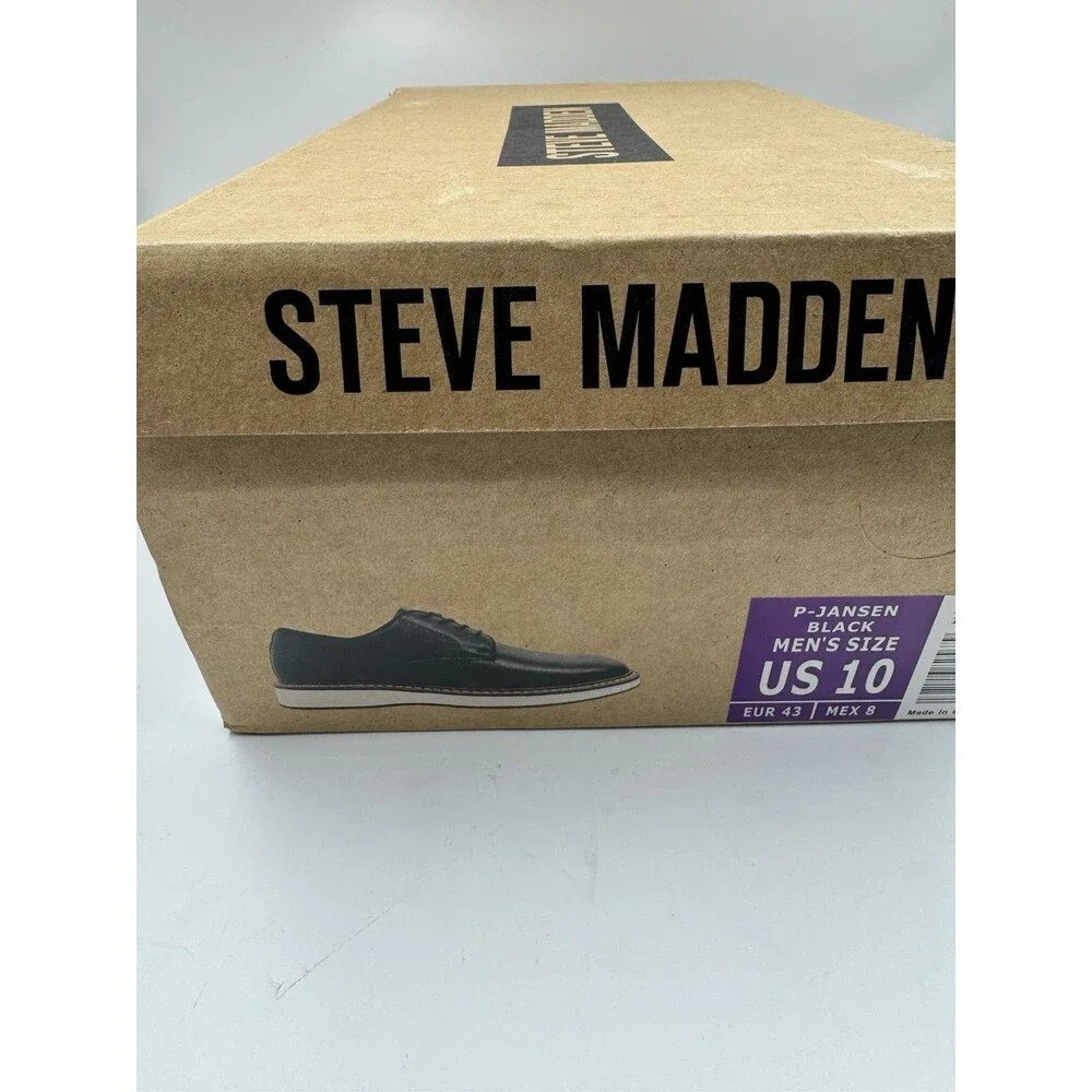 NEW Steve Madden P-Jansen Oxford Black Casual Lace Up Shoes, Men's Size 10